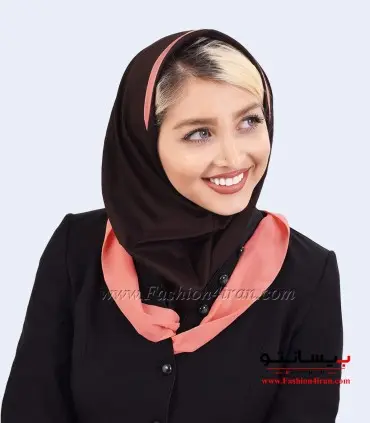 مقنعه حریر گلبهی کد 21