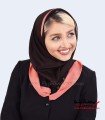 مقنعه حریر گلبهی کد 21