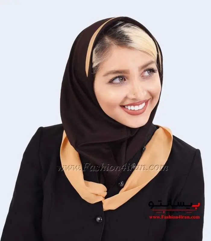 مقنعه حریر طلایی