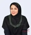 مقنعه حریر سبز زیتونی