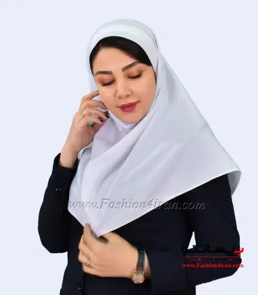 مقنعه سفید پرستاری با تل سفید کد 46