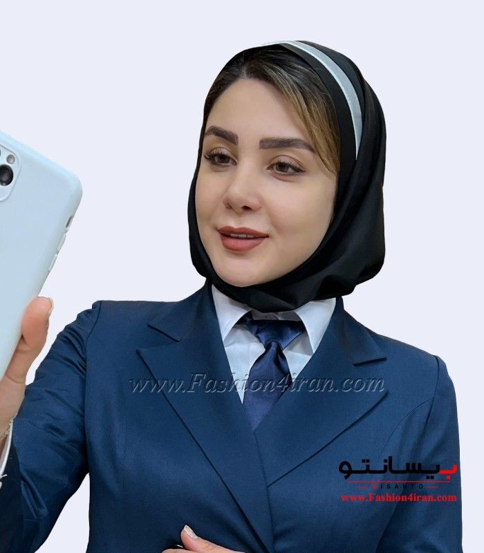 مقنعه با تل نقره‌ای کد 46