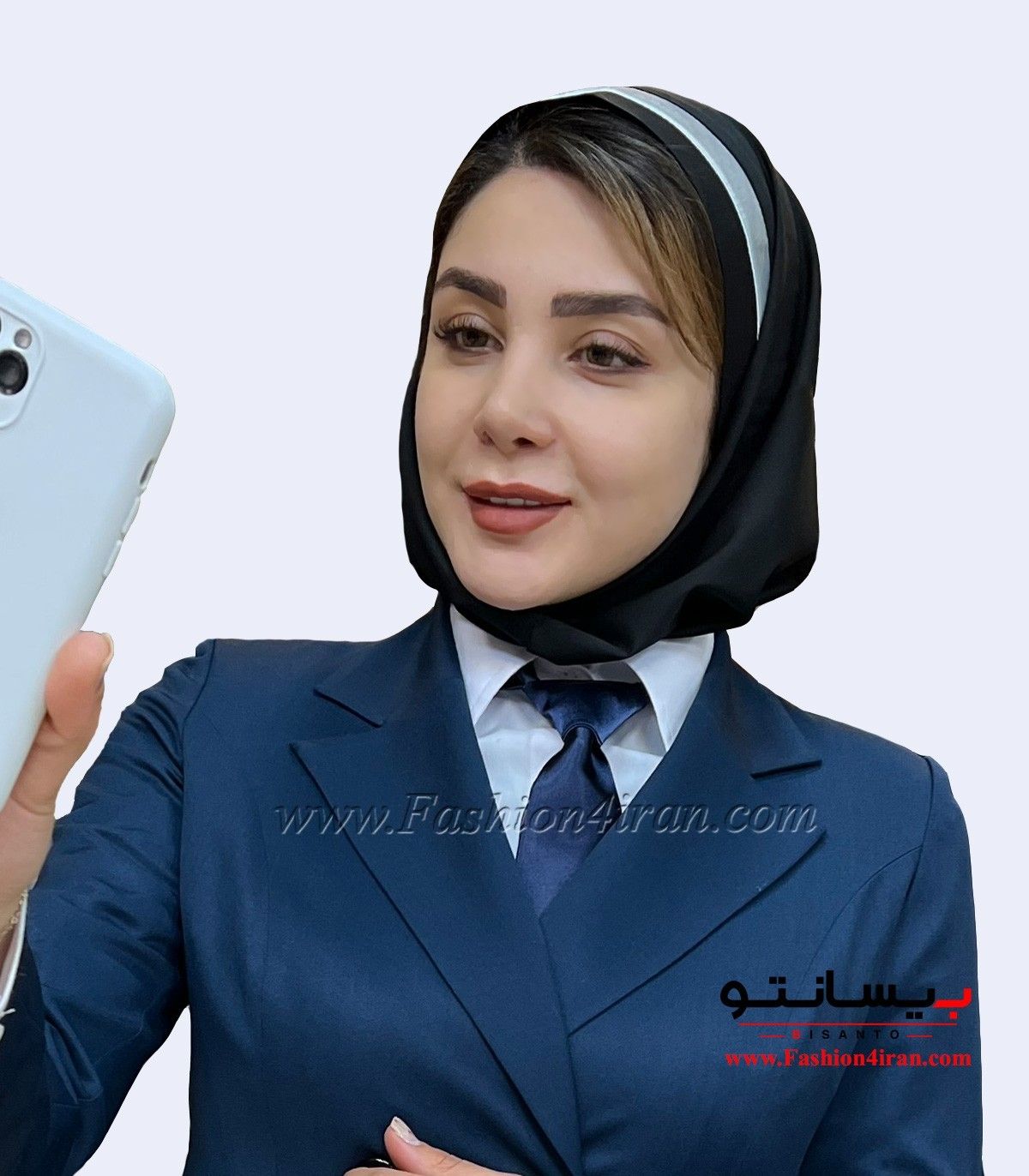مقنعه با تل نقره‌ای کد 46