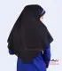 مقنعه مشکی با تل آبی کد 46