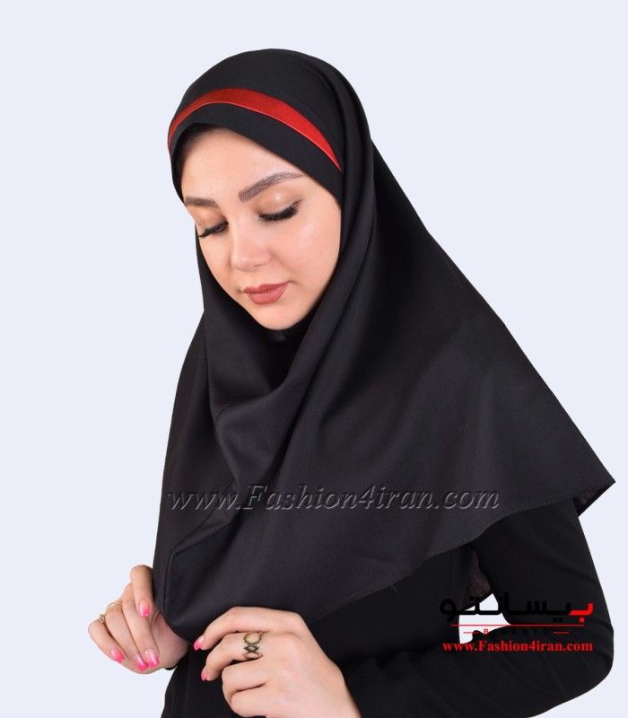 مقنعه فرم با تل قرمز کد 46
