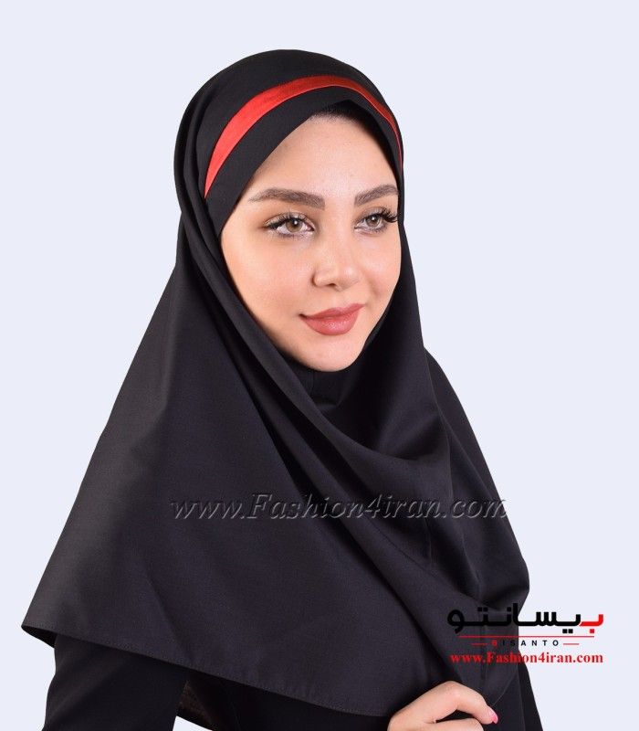مقنعه با تل قرمز کد 46