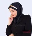 مقنعه تلدار با تل طلایی