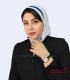 مقنعه سفید با تل آبی کد 46