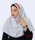 مقنعه سفید تل قرمز کد 46