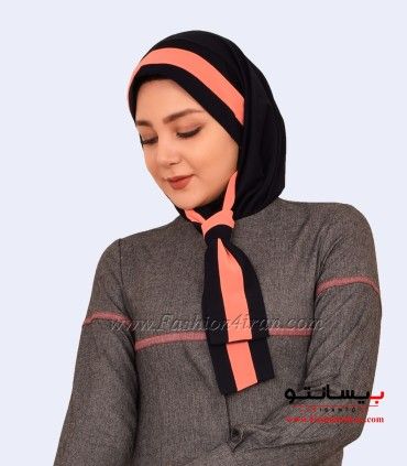 مقنعه کراواتی حریر گلبهی کد 41