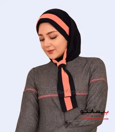 مقنعه کراواتی حریر گلبهی کد 41