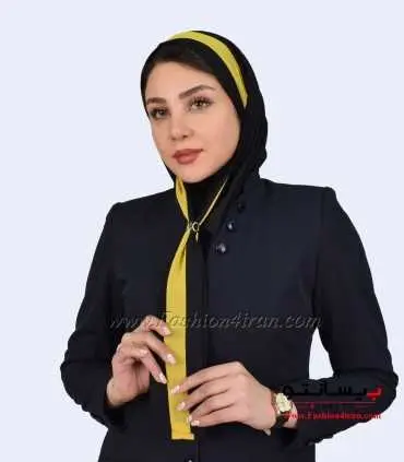 مقنعه کراواتی حریر زرد کد 41
