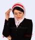 مقنعه کراواتی سفید حریر قرمز کد 41
