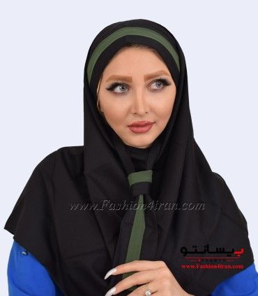 مقنعه کراواتی سبز زیتونی کد 41