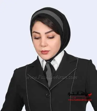 مقنعه کراواتی حریر طوسی کد 41