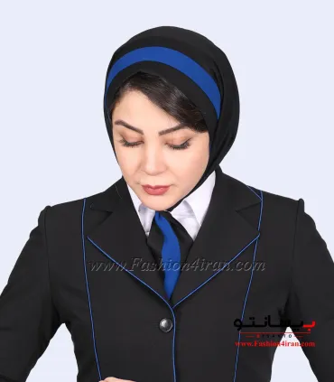 مقنعه کراواتی حریر آبی کد 41