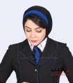 مقنعه کراواتی حریر آبی کد 41