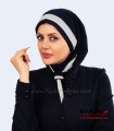مقنعه کراواتی حریر سفید کد 41