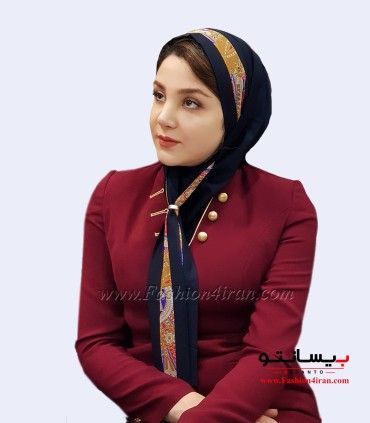 مقنعه کراواتی حریر طرح سنتی کد 41