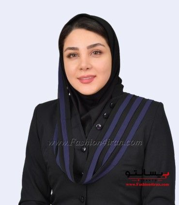 مقنعه حریر شالی سرمه‌ای کد 43