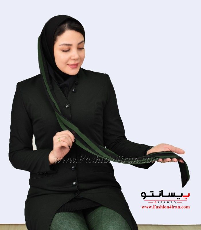 مقنعه حریر شالی سبز