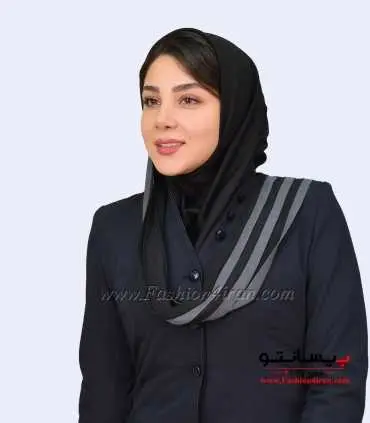 مقنعه حریر شالی طوسی