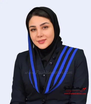مقنعه حریر شالی آبی
