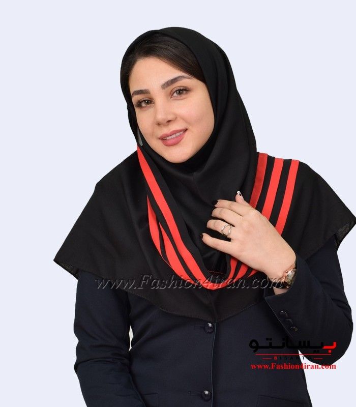 مقنعه حریر شالی قرمز