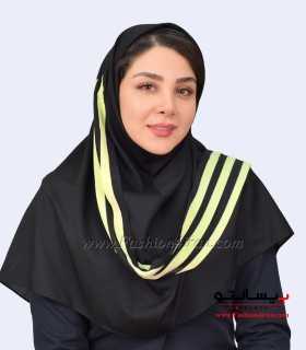 مقنعه حریر شالی طلایی کد 43