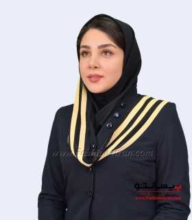 مقنعه حریر شالی طلایی
