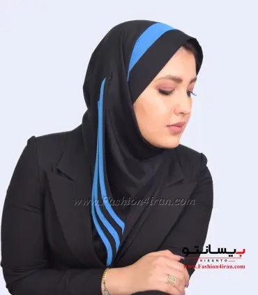 مقنعه حریر فیروزه ای کد 38
