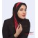 مقنعه حریر قرمز کد 38