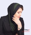 مقنعه حریر سبز زیتونی کد 38