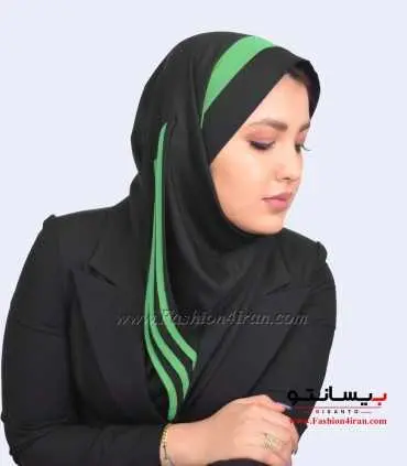 مقنعه حریر سبز پاستیلی کد 38
