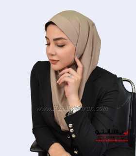 مقنعه کرم نقاب کرم کد 47