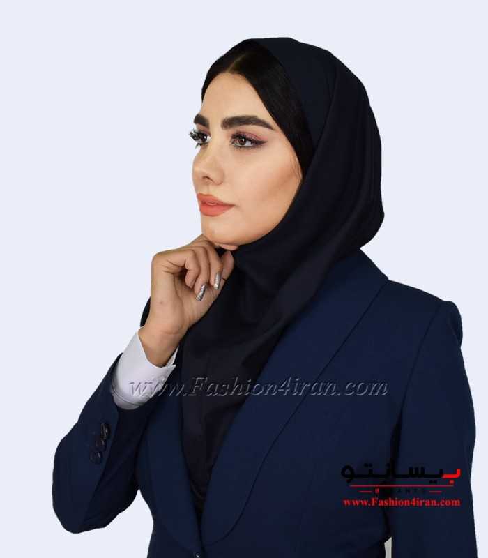 مقنعه سرمه‌ای نقاب سرمه‌ای کد 47