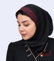 مقنعه با نقاب زرشکی کد 47