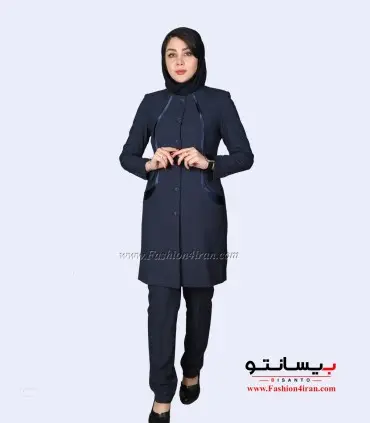 مانتو شلوار سرمه ای کد 86