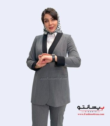 کت و شلوار زنانه پارچه فیونا خرجیکار مشکی کد 117