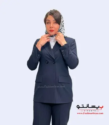 کت و شلوار زنانه پارچه دیپلمات دو خط کد 58