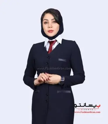 مانتو شلوار اداری زنانه بزیاق ترک سرمه‌ای کد 78