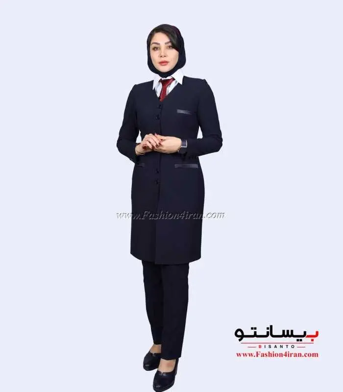 مانتو شلوار بزیاق ترک سرمه‌ای کد 78 | انتخابی شیک