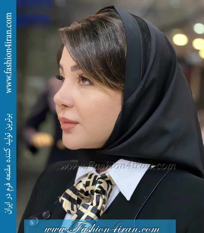 مقنعه فرم مینی اسکارفی تل مشکی