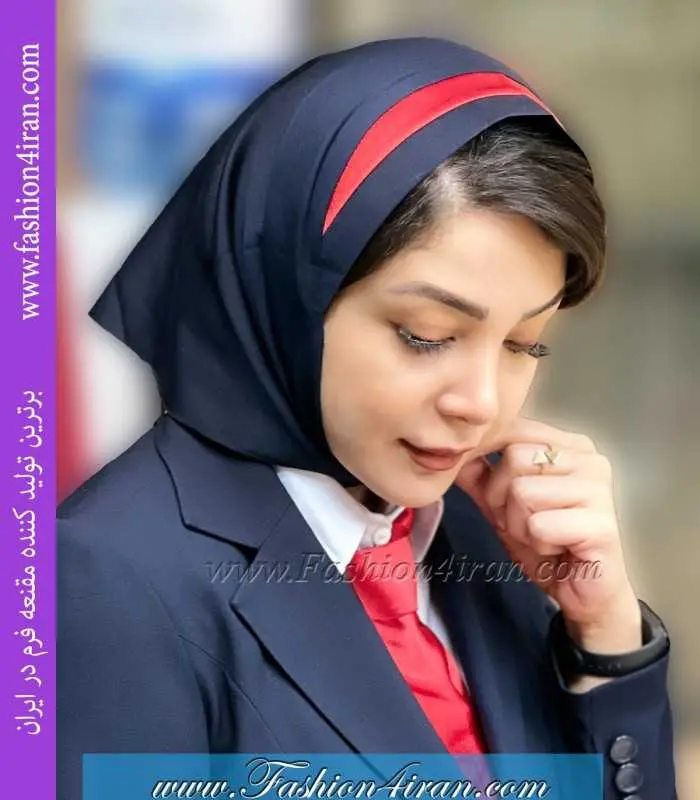 مقنعه فرم مینی اسکارفی تل قرمز کد 8 | انتخابی مدرن