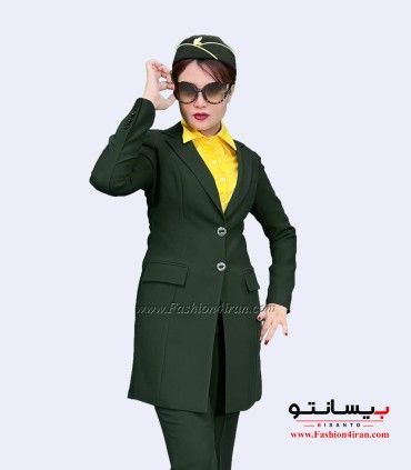 کت‌ شلوار زنانه کرپ سبز لجنی