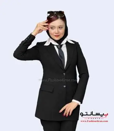کت‌ شلوار زنانه کرپ مشکی