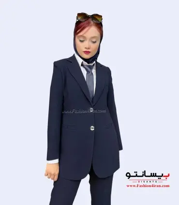 کت شلوار زنانه کرپ سرمهای