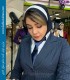 مانتو شلوار اداری دیپلمات سرمه‌ای کد 112