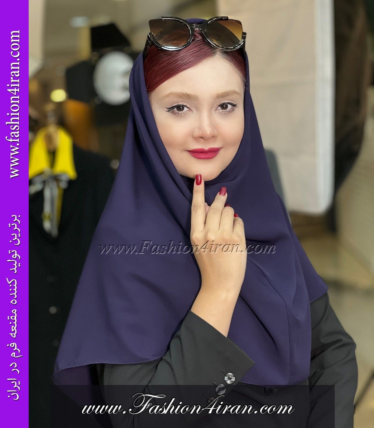 مقنعه کرپ بنفش تیره کد 11 | شیک و جذاب
