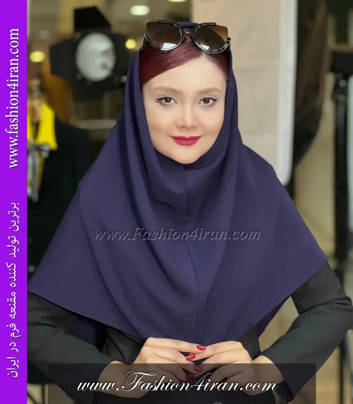 مقنعه کرپ بنفش تیره کد 11